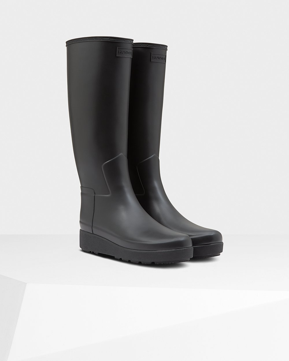 Women Hunter Refined Slim Fit Tall | Creeper Boots Black | NZ-81547-APYK